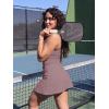 imageKaximil Womens Sexy Square Neck Mini Dress Built in Shorts and Bra Slit Club Party Short DressPurple