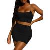 imageKaximil Womens Summer 2 Piece Outfits Cami Crop Top Bodycon Skirt Mini Club DressBlack