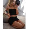imageKaximil Womens Summer 2 Piece Outfits Cami Crop Top Bodycon Skirt Mini Club DressBlack