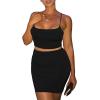 imageKaximil Womens Summer 2 Piece Outfits Cami Crop Top Bodycon Skirt Mini Club DressBlack