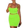 imageKaximil Womens Summer 2 Piece Outfits Cami Crop Top Bodycon Skirt Mini Club DressLight Green
