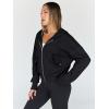 imageTrendy Queen Hoodies for Women Full Zip Up Cropped Sweatshirts Jackets Casual Comfy Gym Tops Fall Outfits Winter Clothes 2025Black