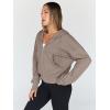 imageTrendy Queen Hoodies for Women Full Zip Up Cropped Sweatshirts Jackets Casual Comfy Gym Tops Fall Outfits Winter Clothes 2025Coffegrey