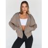 imageTrendy Queen Hoodies for Women Full Zip Up Cropped Sweatshirts Jackets Casual Comfy Gym Tops Fall Outfits Winter Clothes 2025Coffegrey
