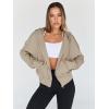 imageTrendy Queen Hoodies for Women Full Zip Up Cropped Sweatshirts Jackets Casual Comfy Gym Tops Fall Outfits Winter Clothes 2025Khaki