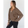 imageTrendy Queen Hoodies for Women Full Zip Up Cropped Sweatshirts Jackets Casual Comfy Gym Tops Fall Outfits Winter Clothes 2025Lightcoffee