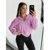 imageTrendy Queen Hoodies for Women Full Zip Up Cropped Sweatshirts Jackets Casual Comfy Gym Tops Fall Outfits Winter Clothes 2025Pinkpurple