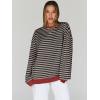 imageTrendy Queen Oversized Sweatshirt for Women 2025 Summer Crewneck Striped Long Sleeve Shirts Hoodies Cute Top Y2K OutfitsBlackkhaki