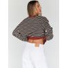 imageTrendy Queen Oversized Sweatshirt for Women 2025 Summer Crewneck Striped Long Sleeve Shirts Hoodies Cute Top Y2K OutfitsBlackkhaki