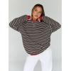 imageTrendy Queen Oversized Sweatshirt for Women 2025 Summer Crewneck Striped Long Sleeve Shirts Hoodies Cute Top Y2K OutfitsBlackkhaki