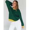 imageTrendy Queen Oversized Sweatshirt for Women 2025 Summer Crewneck Striped Long Sleeve Shirts Hoodies Cute Top Y2K OutfitsBluegreen