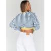 imageTrendy Queen Oversized Sweatshirt for Women 2025 Summer Crewneck Striped Long Sleeve Shirts Hoodies Cute Top Y2K OutfitsBluewhite