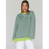 imageTrendy Queen Oversized Sweatshirt for Women 2025 Summer Crewneck Striped Long Sleeve Shirts Hoodies Cute Top Y2K OutfitsGreenwhite