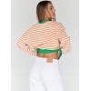 imageTrendy Queen Oversized Sweatshirt for Women 2025 Summer Crewneck Striped Long Sleeve Shirts Hoodies Cute Top Y2K OutfitsOrangewhite