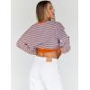 imageTrendy Queen Oversized Sweatshirt for Women 2025 Summer Crewneck Striped Long Sleeve Shirts Hoodies Cute Top Y2K OutfitsPinkblue
