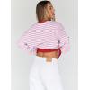 imageTrendy Queen Oversized Sweatshirt for Women 2025 Summer Crewneck Striped Long Sleeve Shirts Hoodies Cute Top Y2K OutfitsPinkwhite