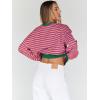 imageTrendy Queen Oversized Sweatshirt for Women 2025 Summer Crewneck Striped Long Sleeve Shirts Hoodies Cute Top Y2K OutfitsPurpleyellow
