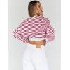 imageTrendy Queen Oversized Sweatshirt for Women 2025 Summer Crewneck Striped Long Sleeve Shirts Hoodies Cute Top Y2K OutfitsRaspberrywhite