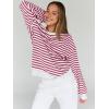 imageTrendy Queen Oversized Sweatshirt for Women 2025 Summer Crewneck Striped Long Sleeve Shirts Hoodies Cute Top Y2K OutfitsRaspberrywhite
