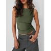 imageTrendy Queen Women Going Out Summer Tank Tops Spring Casual Basic Cute 2025 Sleeveless Shirt Vacation Fashion Outfit ClothesArmy Green
