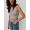 imageTrendy Queen Women Going Out Summer Tank Tops Spring Casual Basic Cute 2025 Sleeveless Shirt Vacation Fashion Outfit ClothesCoffee Grey