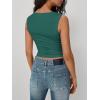 imageTrendy Queen Women Going Out Summer Tank Tops Spring Casual Basic Cute 2025 Sleeveless Shirt Vacation Fashion Outfit ClothesDarkgreen