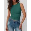 imageTrendy Queen Women Going Out Summer Tank Tops Spring Casual Basic Cute 2025 Sleeveless Shirt Vacation Fashion Outfit ClothesDarkgreen