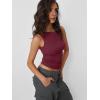 imageTrendy Queen Women Going Out Summer Tank Tops Spring Casual Basic Cute 2025 Sleeveless Shirt Vacation Fashion Outfit ClothesWine Red