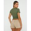 imageTrendy Queen Womens Basic T Shirts Summer Tops 2025 Short Sleeve Crop Tops Slim Fit Gym Workout Y2k ClothesArmy Green