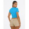 imageTrendy Queen Womens Basic T Shirts Summer Tops 2025 Short Sleeve Crop Tops Slim Fit Gym Workout Y2k ClothesBlue