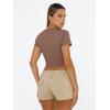 imageTrendy Queen Womens Basic T Shirts Summer Tops 2025 Short Sleeve Crop Tops Slim Fit Gym Workout Y2k ClothesCoffee