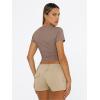 imageTrendy Queen Womens Basic T Shirts Summer Tops 2025 Short Sleeve Crop Tops Slim Fit Gym Workout Y2k ClothesCoffee Grey