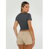 imageTrendy Queen Womens Basic T Shirts Summer Tops 2025 Short Sleeve Crop Tops Slim Fit Gym Workout Y2k ClothesGray