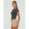imageTrendy Queen Womens Basic T Shirts Summer Tops 2025 Short Sleeve Crop Tops Slim Fit Gym Workout Y2k ClothesGray