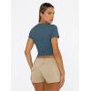imageTrendy Queen Womens Basic T Shirts Summer Tops 2025 Short Sleeve Crop Tops Slim Fit Gym Workout Y2k ClothesHaze Blue
