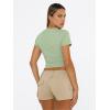 imageTrendy Queen Womens Basic T Shirts Summer Tops 2025 Short Sleeve Crop Tops Slim Fit Gym Workout Y2k ClothesLight Green