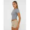 imageTrendy Queen Womens Basic T Shirts Summer Tops 2025 Short Sleeve Crop Tops Slim Fit Gym Workout Y2k ClothesLight Grey