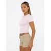 imageTrendy Queen Womens Basic T Shirts Summer Tops 2025 Short Sleeve Crop Tops Slim Fit Gym Workout Y2k ClothesLight Pink