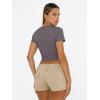 imageTrendy Queen Womens Basic T Shirts Summer Tops 2025 Short Sleeve Crop Tops Slim Fit Gym Workout Y2k ClothesNutmeg