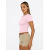 imageTrendy Queen Womens Basic T Shirts Summer Tops 2025 Short Sleeve Crop Tops Slim Fit Gym Workout Y2k ClothesPink