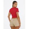 imageTrendy Queen Womens Basic T Shirts Summer Tops 2025 Short Sleeve Crop Tops Slim Fit Gym Workout Y2k ClothesRed