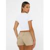 imageTrendy Queen Womens Basic T Shirts Summer Tops 2025 Short Sleeve Crop Tops Slim Fit Gym Workout Y2k ClothesWhite