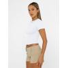 imageTrendy Queen Womens Basic T Shirts Summer Tops 2025 Short Sleeve Crop Tops Slim Fit Gym Workout Y2k ClothesWhite