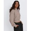 imageTrendy Queen Womens Cropped Hoodie Long Sleeve Sweatshirts Fall Fashion 2024 Casual Y2k Outfits Winter ClothesCoffee Grey
