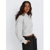 imageTrendy Queen Womens Cropped Hoodie Long Sleeve Sweatshirts Fall Fashion 2024 Casual Y2k Outfits Winter ClothesGrey