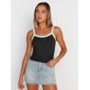 imageTrendy Queen Womens Double Lined Tank Tops Spaghetti Strap Square Neck Camisole Sleeveless Racerback Cropped Summer ClothesBlack
