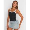 imageTrendy Queen Womens Double Lined Tank Tops Spaghetti Strap Square Neck Camisole Sleeveless Racerback Cropped Summer ClothesBlack