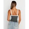 imageTrendy Queen Womens Double Lined Tank Tops Spaghetti Strap Square Neck Camisole Sleeveless Racerback Cropped Summer ClothesGray