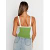 imageTrendy Queen Womens Double Lined Tank Tops Spaghetti Strap Square Neck Camisole Sleeveless Racerback Cropped Summer ClothesGreen