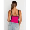 imageTrendy Queen Womens Double Lined Tank Tops Spaghetti Strap Square Neck Camisole Sleeveless Racerback Cropped Summer ClothesHotpink